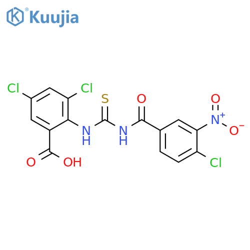 3,5-Dichloro-2-[[[(4-chloro-3-nitrobenzoyl)amino]thioxomethyl ]amino]-benzoic acid structure