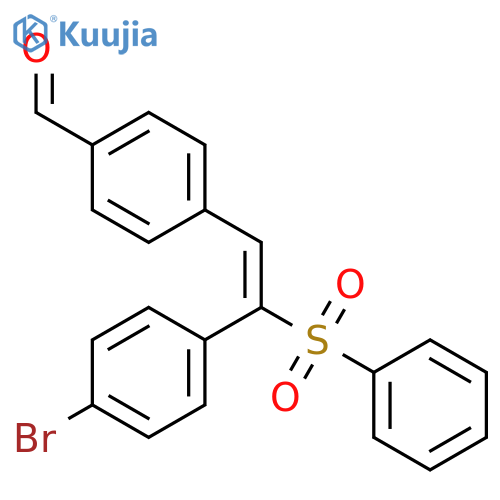 BENZALDEHYDE, 4-[2-(4-BROMOPHENYL)-2-(PHENYLSULFONYL)ETHENYL]- structure