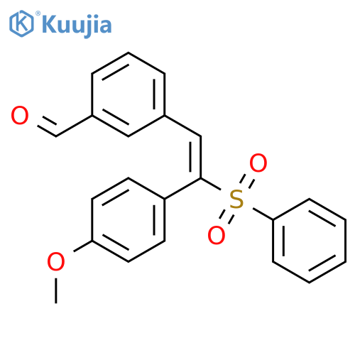 BENZALDEHYDE, 3-[2-(4-METHOXYPHENYL)-2-(PHENYLSULFONYL)ETHENYL]- structure