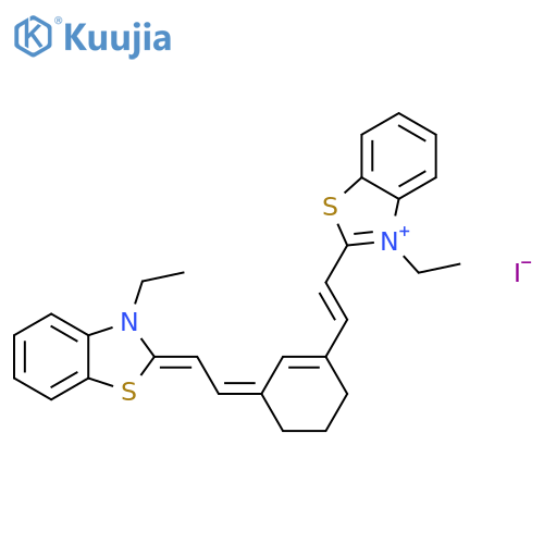 3-ethyl-2-[(e)-2-(3-((e)-2-[3-ethyl-1,3-benzothiazol-2(3h)-ylidene]ethylidene)-1-cyclohexen-1-yl)ethenyl]-1,3-benzothiazol-3-ium iodide structure