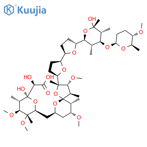 L-xylo-L-manno-a-D-gluco-L-ribo-a-L-gluco-D-glycero-3,13,29-Triacontatriulo-13,16-furanose-3,7:29,25-dipyranosonicacid, 9,13:17,20:21,24-trianhydro-4,8,10,12,14,18,19,22,23,26,28,30-dodecadeoxy-4,12,14,26,28-pentamethyl-6,16-di-C-methyl-5,6,11,15-tetra-O-methyl-27-O-[(2R,5S,6R)-tetrahydro-5-methoxy-6-methyl-2H-pyran-2-yl]-,(29S)- (9CI) structure