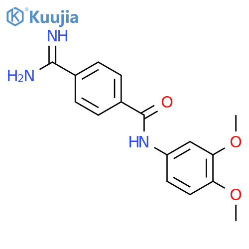 4-carbamimidoyl-N-(3,4-dimethoxyphenyl)benzamide structure