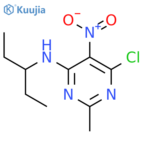 4-Pyrimidinamine, 6-chloro-N-(1-ethylpropyl)-2-methyl-5-nitro- structure