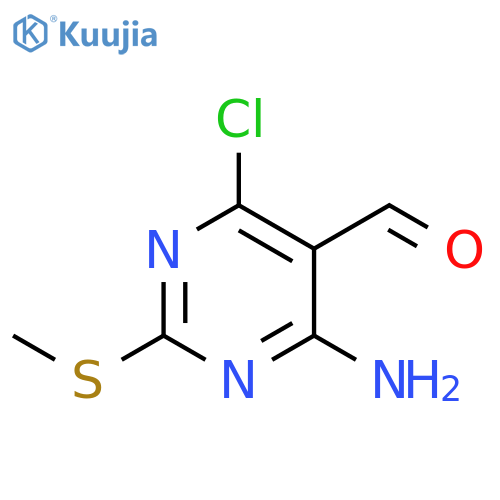 4-Amino-6-chloro-2-methylsulfanyl-pyrimidine-5-carbaldehyde structure