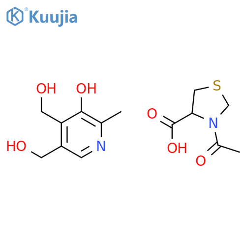 3-acetyl-1,3-thiazolidine-4-carboxylic Acid;4,5-bis(hydroxymethyl)-2-methylpyridin-3-ol structure