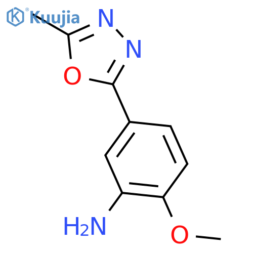 2-Methoxy-5-(5-methyl-1,3,4-oxadiazol-2-yl)aniline structure