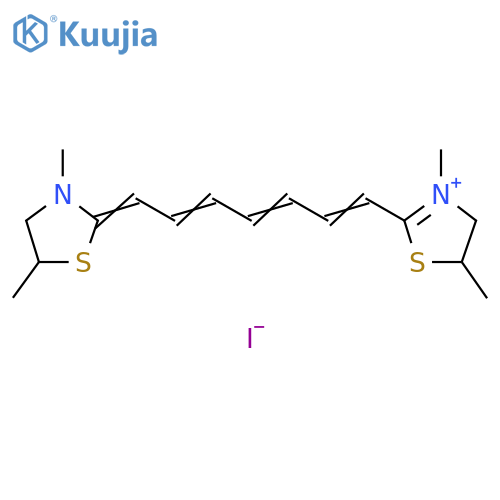 Thiazolium, 2-[7-(3,5-dimethyl-2-thiazolidinylidene)-1,3,5-heptatrien-1-yl]-4,5-dihydro-3,5-dimethyl-, iodide (1:1) structure
