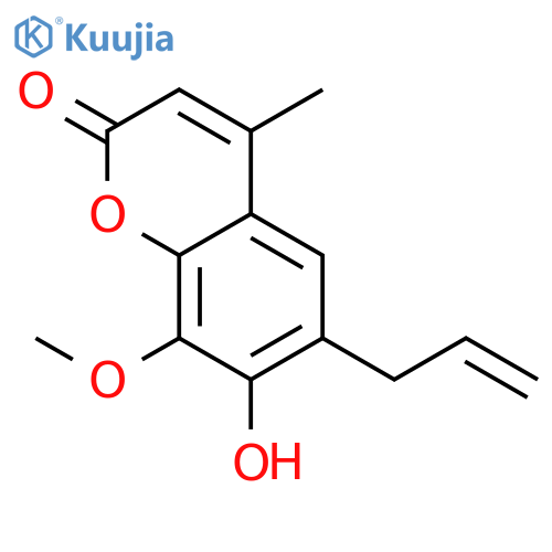 7-Hydroxy-8-methoxy-4-methyl-6-(prop-2-en-1-yl)-2H-1-benzopyran-2-one structure
