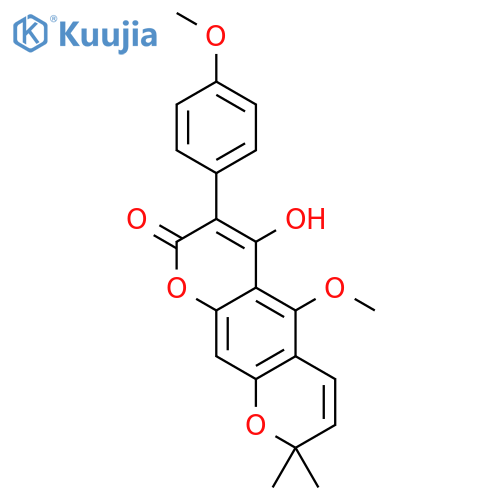 2H,8H-Benzo[1,2-b:5,4-b']dipyran-2-one,4-hydroxy-5-methoxy-3-(4-methoxyphenyl)-8,8-dimethyl- structure