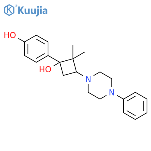 4-[(1R,3S)-1-hydroxy-2,2-dimethyl-3-(4-phenylpiperazin-1-yl)cyclobutyl]phenol structure
