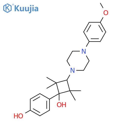 Phenol,4-[cis-1-hydroxy-3-[4-(4-methoxyphenyl)-1-piperazinyl]-2,2,4,4-tetramethylcyclobutyl]- structure