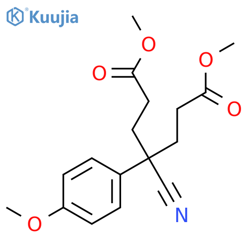Heptanedioic acid, 4-cyano-4-(4-methoxyphenyl)-, dimethyl ester structure