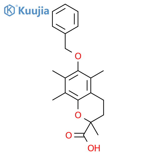2H-1-Benzopyran-2-carboxylic acid,3,4-dihydro-2,5,7,8-tetramethyl-6-(phenylmethoxy)- structure
