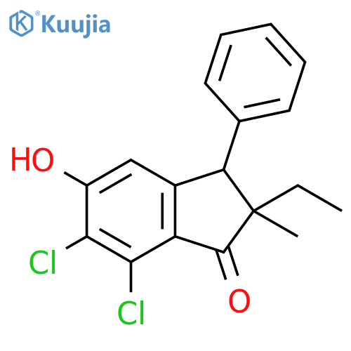 1H-Inden-1-one,6,7-dichloro-2-ethyl-2,3-dihydro-5-hydroxy-2-methyl-3-phenyl- structure