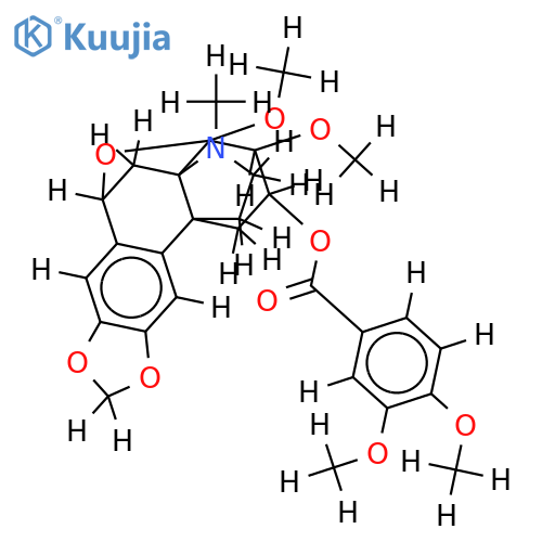 6beta-(3,4-dimethoxy-benzoyloxy)-8beta,10beta-epoxy-2,3-methanediyldioxy-7beta,8alpha-dimethoxy-17-methyl-hasubanane structure