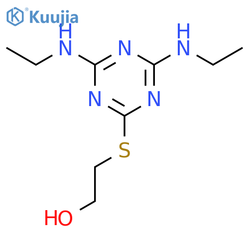 2-{[4,6-Bis(ethylamino)-1,3,5-triazin-2-yl]sulfanyl}ethanol structure
