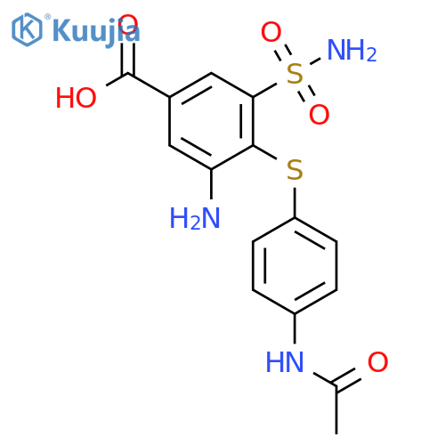 Benzoic acid,4-[[4-(acetylamino)phenyl]thio]-3-amino-5-(aminosulfonyl)- structure