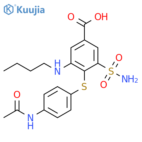 Benzoic acid,4-[[4-(acetylamino)phenyl]thio]-3-(aminosulfonyl)-5-(butylamino)- structure