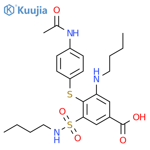 Benzoic acid,4-[[4-(acetylamino)phenyl]thio]-3-(butylamino)-5-[(butylamino)sulfonyl]- structure