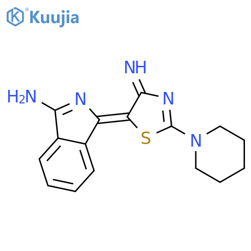 1H-Isoindol-3-amine, 1-[4-imino-2-(1-piperidinyl)-5(4H)-thiazolylidene]- structure