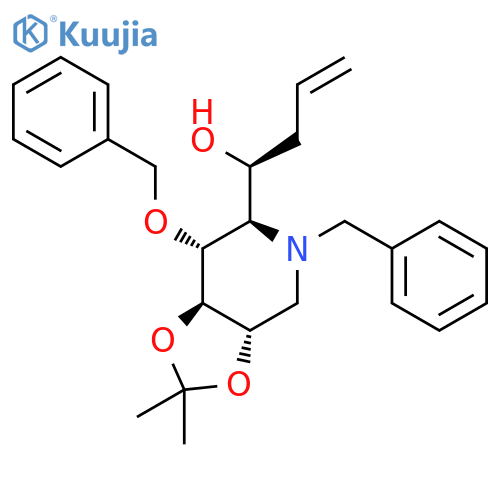 (1S)-1-((3aS,6S,7aS,7R)-5-benzyl-7-benzyloxy-2,2-dimethylhexahydro-1,3-dioxolo[4,5-c]pyridin-6-yl)but-3-en-1-ol structure