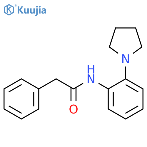 2-phenyl-N-(2-pyrrolidin-1-ylphenyl)acetamide structure