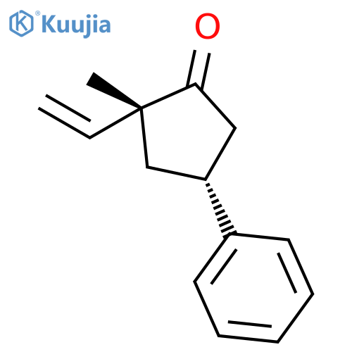 CYCLOPENTANONE, 2-ETHENYL-2-METHYL-4-PHENYL-, (2R,4R)- structure