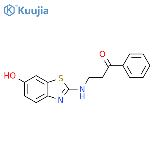 1-Propanone, 3-[(6-hydroxy-2-benzothiazolyl)amino]-1-phenyl- structure