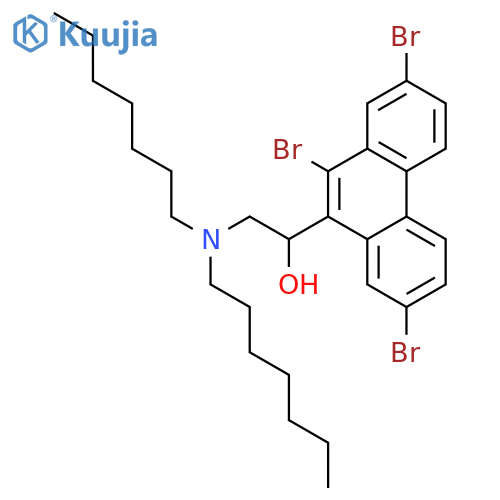 2-(diheptylamino)-1-(2,7,10-tribromophenanthren-9-yl)ethanol;hydrochloride structure