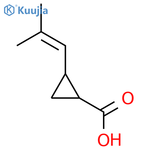 Cyclopropanecarboxylic acid, 2-(2-methyl-1-propenyl)-, trans- structure