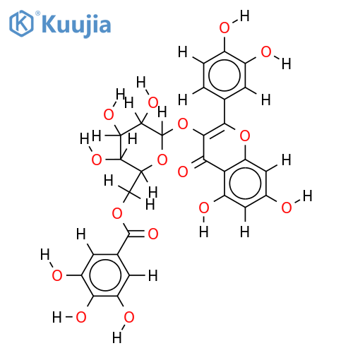 Quercetin 3-O-(6''-galloyl)-β-D-galactopyranoside structure