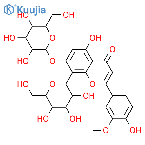 4H-1-Benzopyran-4-one, 8-α-D-glucopyranosyl-7-(β-D-glucopyranosyloxy)-5-hydroxy-2-(4-hydroxy-3-methoxyphenyl)- (9CI) structure
