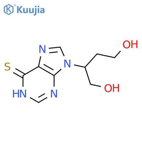 6H-Purine-6-thione, 1,9-dihydro-9-[3-hydroxy-1-(hydroxymethyl)propyl]- structure