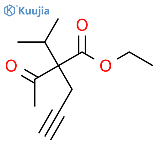 4-Pentynoic acid, 2-acetyl-2-(1-methylethyl)-, ethyl ester structure