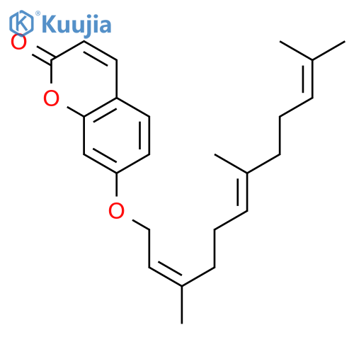 2H-1-Benzopyran-2-one,7-[(3,7,11-trimethyl-2,6,10-dodecatrien-1-yl)oxy]- structure