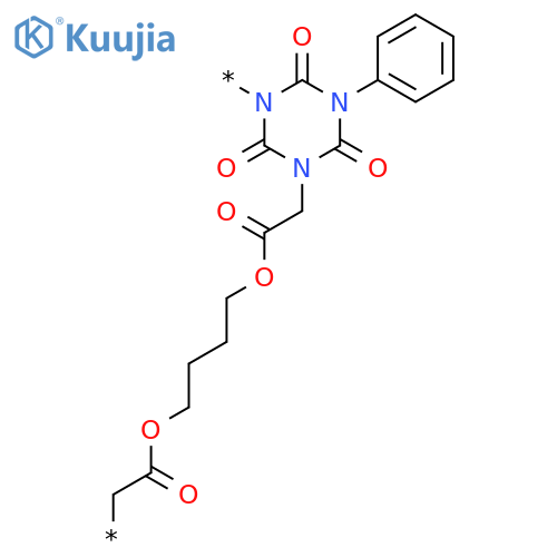 Poly[(dihydro-2,4,6-trioxo-5-phenyl-1,3,5-triazine-1,3(2H,4H)-diyl)(2-oxo-1,2-ethanediyl)oxy-1,4-butanediyloxy(1-oxo-1,2-ethanediyl)] structure