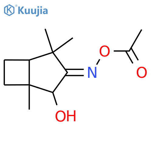 [(E)-(2-Hydroxy-1,4,4-trimethyl-3-bicyclo[3.2.0]heptanylidene)amino] acetate structure