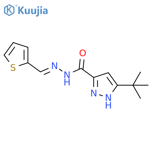 5-tert-butyl-n-[(e)-thiophen-2-ylmethylideneamino]-1h-pyrazole-3-carboxamide structure