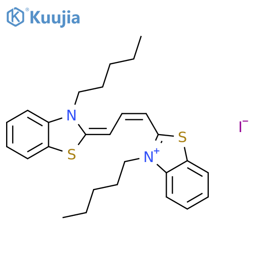 3-pentyl-2-(1E)-3-(2Z)-3-pentyl-2,3-dihydro-1,3-benzothiazol-2-ylideneprop-1-en-1-yl-1,3-benzothiazol-3-ium iodide structure