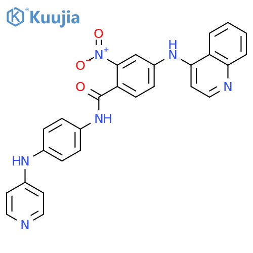 Benzamide,2-nitro-N-[4-(4-pyridinylamino)phenyl]-4-(4-quinolinylamino)- structure