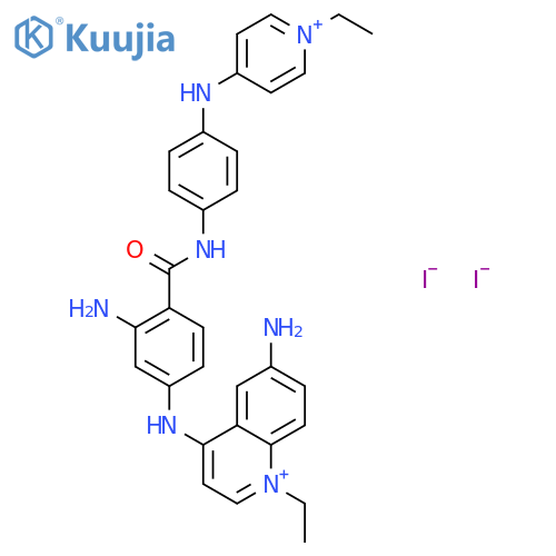 6-amino-4-{[3-amino-4-({4-[(1-ethylpyridinium-4-yl)amino]phenyl}carbamoyl)phenyl]amino}-1-ethylquinolinium diiodide structure
