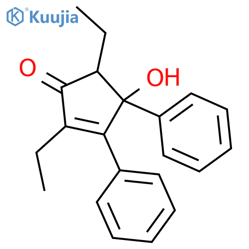 2,5-diethyl-4-hydroxy-3,4-diphenylcyclopent-2-en-1-one structure