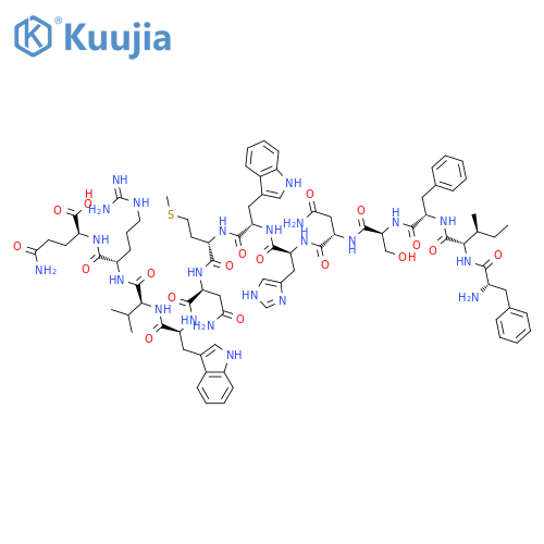 L-Glutamine,L-phenylalanyl-L-isoleucyl-L-phenylalanyl-L-seryl-L-asparaginyl-L-histidyl-L-tryptophyl-L-methionyl-L-asparaginyl-L-tryptophyl-L-valyl-L-arginyl- structure