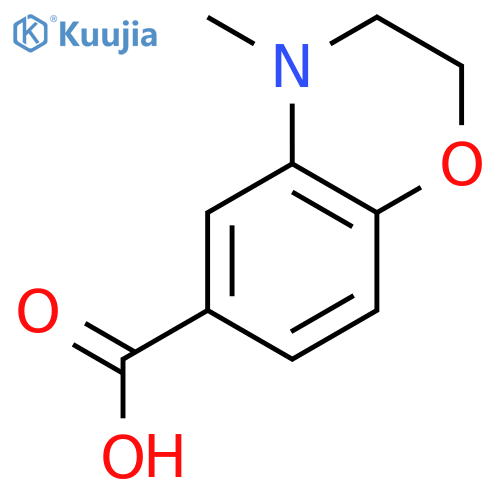 4-methyl-3,4-dihydro-2H-1,4-benzoxazine-6-carboxylic acid structure