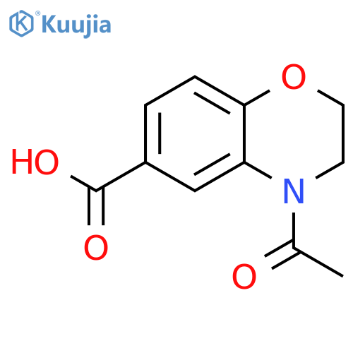 4-acetyl-3,4-dihydro-2H-1,4-benzoxazine-6-carboxylic acid structure