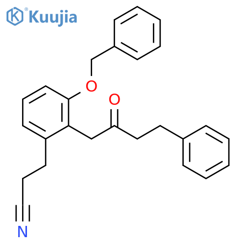 Benzenepropanenitrile, 2-(2-oxo-4-phenylbutyl)-3-(phenylmethoxy)- structure