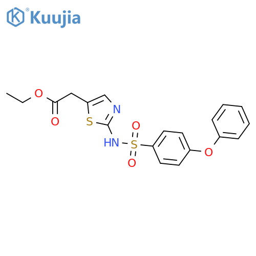 5-THIAZOLEACETIC ACID, 2-[[(4-PHENOXYPHENYL)SULFONYL]AMINO]-, ETHYL ESTER structure