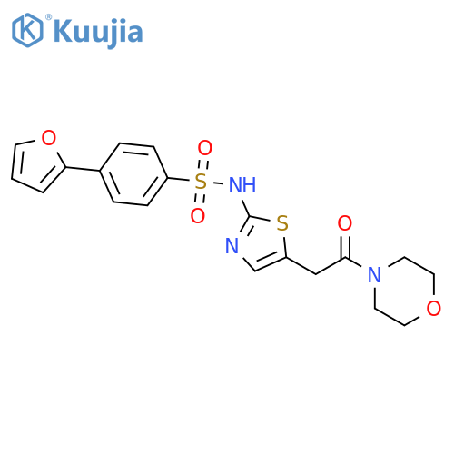MORPHOLINE, 4-[[2-[[[4-(2-FURANYL)PHENYL]SULFONYL]AMINO]-5-THIAZOLYL]ACETYL]- structure