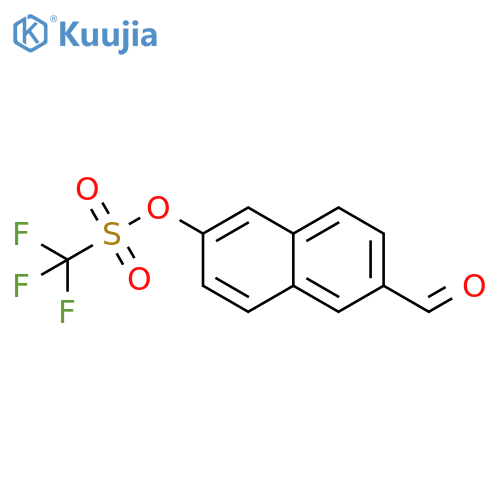 Methanesulfonic acid, trifluoro-, 6-formyl-2-naphthalenyl ester structure