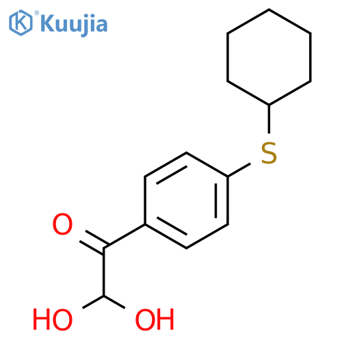 1-[4-(cyclohexylsulfanyl)phenyl]-2,2-dihydroxyethanone structure